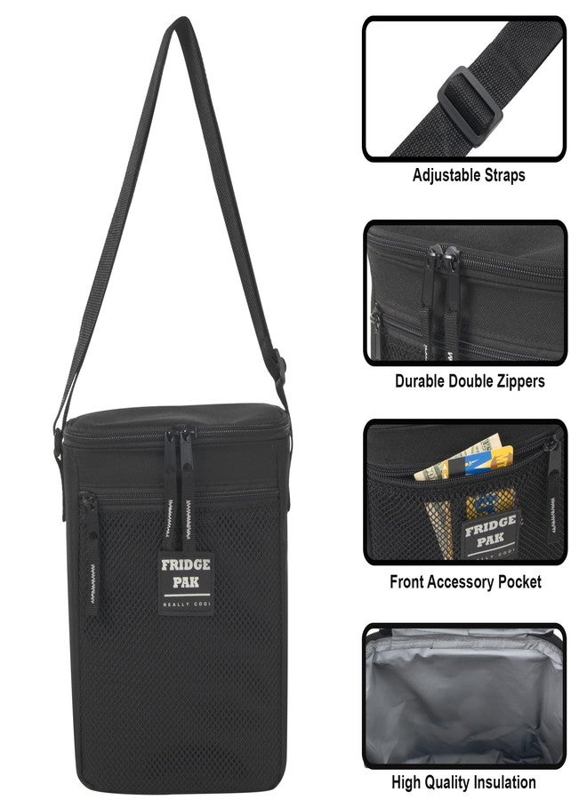 Fridge Pak 6 Can Cooler Bags Insulated Soft Cooler Lunch Bag for Men, Waterproof Leak Proof Cooler Bags Insulated (Solid Black) - Image 2